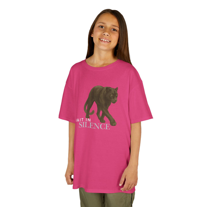 Kids Jaguar Tee | Wait In Silence say "Listen Big" | Sketch Design | Eco-Conscious | Reflective & Wise