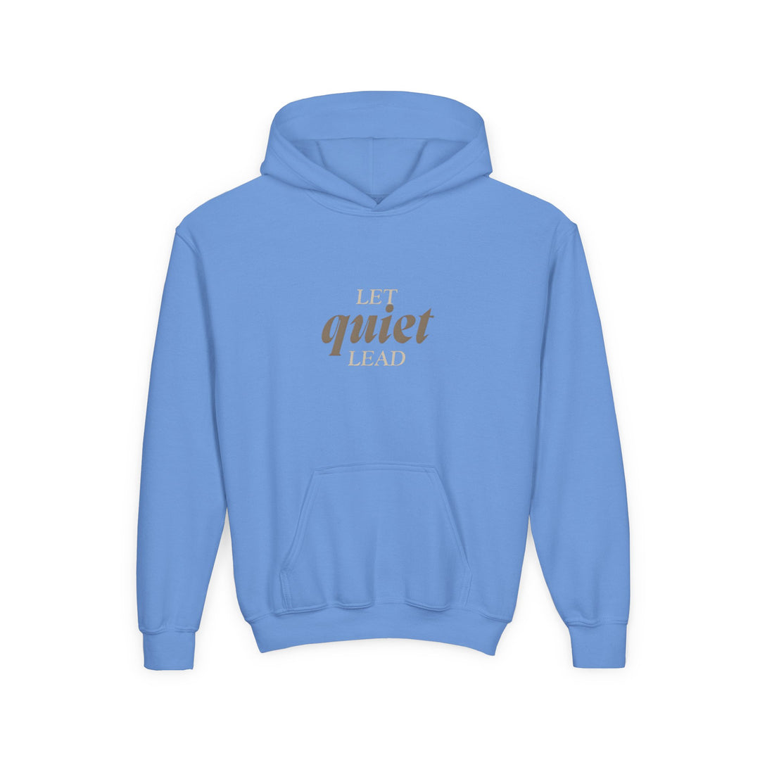 Kids Barn Owl "Let Quiet Lead" Heavy Blend Hoodie | Back Print Design | Calm & Centered | Inspirational Message