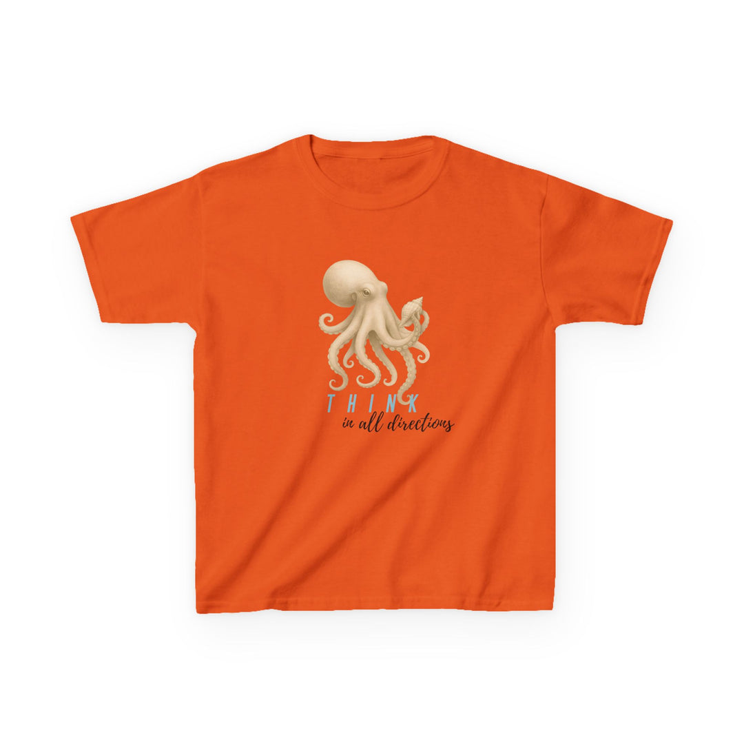 Kids Octopus Tee | "Think in All Directions" | Sketch Design | Eco-Conscious | Reflective & Wise