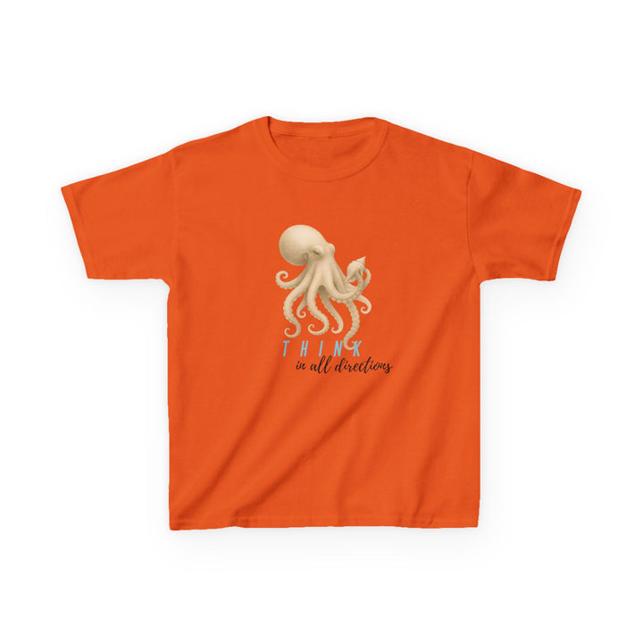 Kids Octopus Tee | "Think in All Directions" | Sketch Design | Eco-Conscious | Reflective & Wise