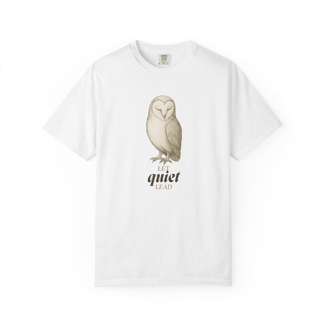 Let Quiet Lead – Owl | Calm & Centered | Sketch Series by Pure Perspective | Eco Friendly Graphic Tee