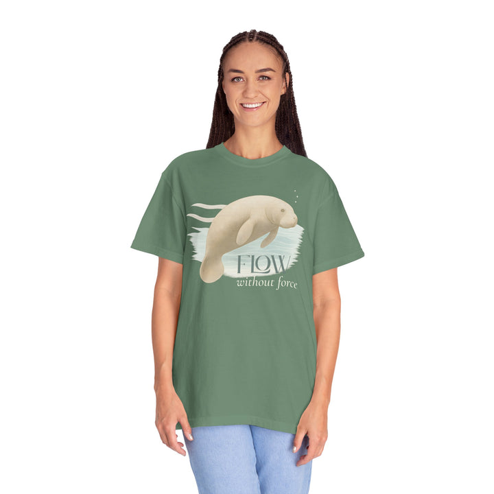 Flow Without Force – Manatee | Calm & Centered | Sketch Series by Pure Perspective | Eco Friendly Graphic Tee