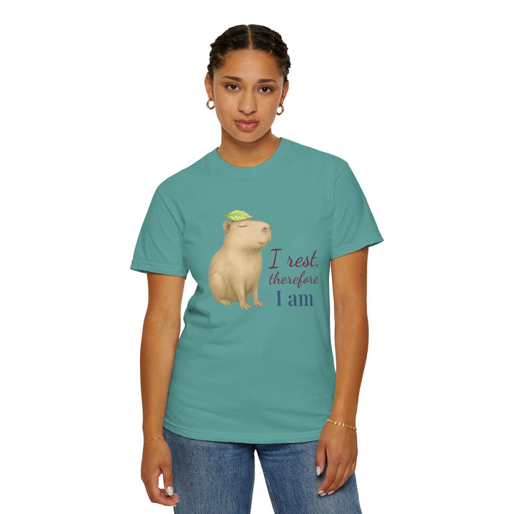 I Rest, Therefore I Am – Capybara | Grounded & Gentle | Sketch Series by Pure Perspective | Eco Friendly Graphic Tee