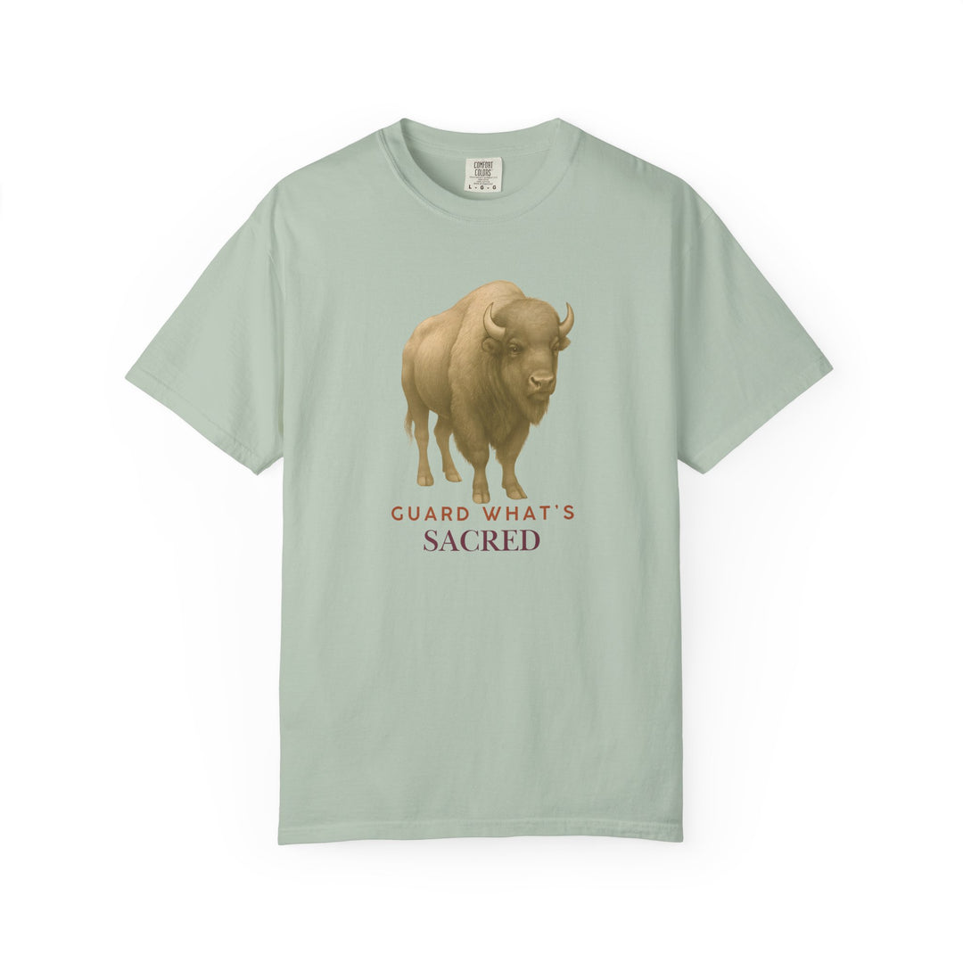 Guard What's Sacred – Bison | Connected & Compassionate | Sketch Series by Pure Perspective App | Eco Friendly Graphic Tee