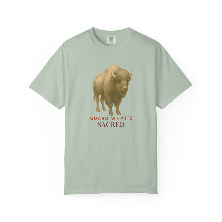 Guard What's Sacred – Bison | Connected & Compassionate | Sketch Series by Pure Perspective App | Eco Friendly Graphic Tee