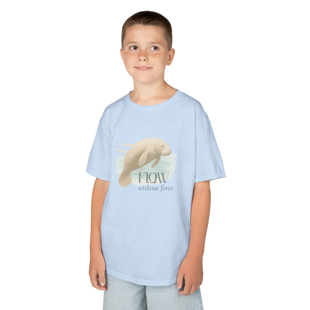 Kids Manatee Tee | "Go with the Flow" | Sketch Design | Eco-Conscious | Calm & Centered