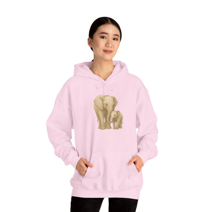 Love – Elephant Mother and Calf Edition | Connected & Compassionate Series | Unisex Heavy Blend™ Hooded Sweatshirt | Eco-Friendly Apparel