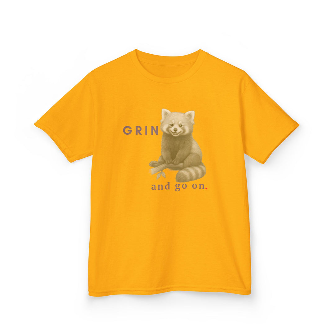 Kids Red Panda Tee | "Grin and Go On" | Sketch Design | Eco-Conscious | Joyful & Playful