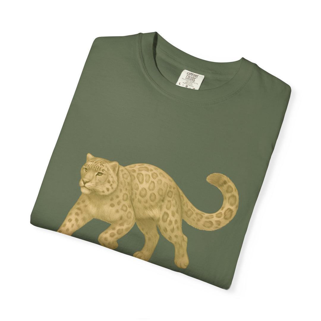 Master In Motion – Snow Leopard | Patience & Peaceful | Sketch Series by Pure Perspective App | Eco Friendly Graphic Tee