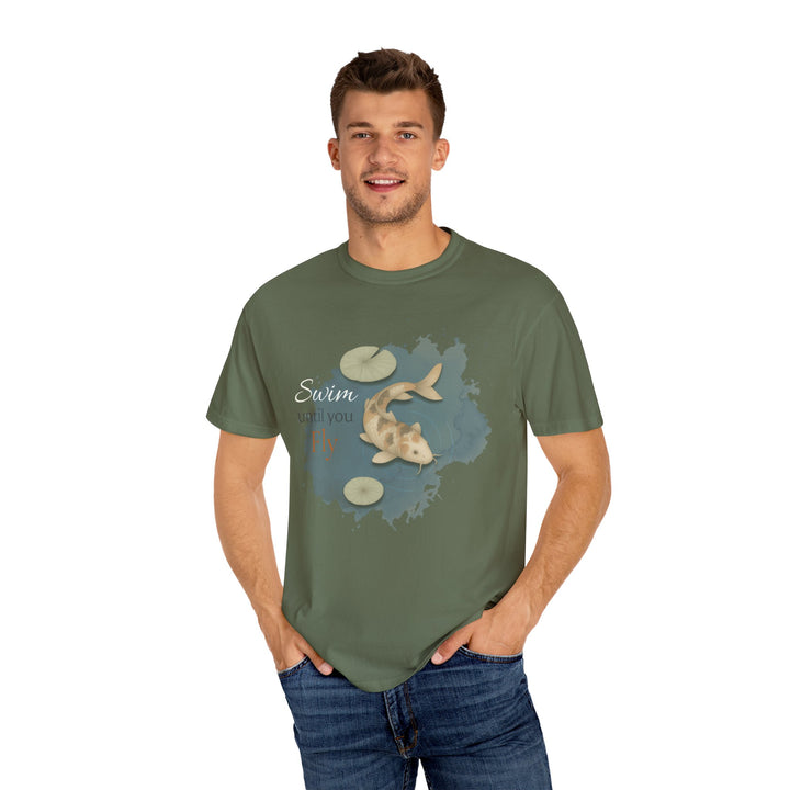 Swim Until You Fly – Koi Fish | Hopeful & Healing | Sketch Series by Pure Perspective App | Eco Friendly Graphic Tee