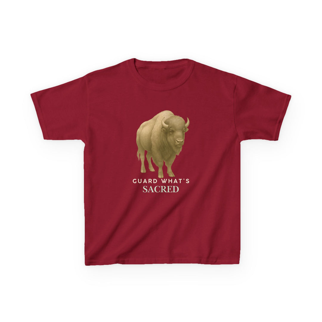 Kids Bison Tee | "Guard What's Sacred" | Sketch Design | Eco-Conscious | Connected & Compassionate