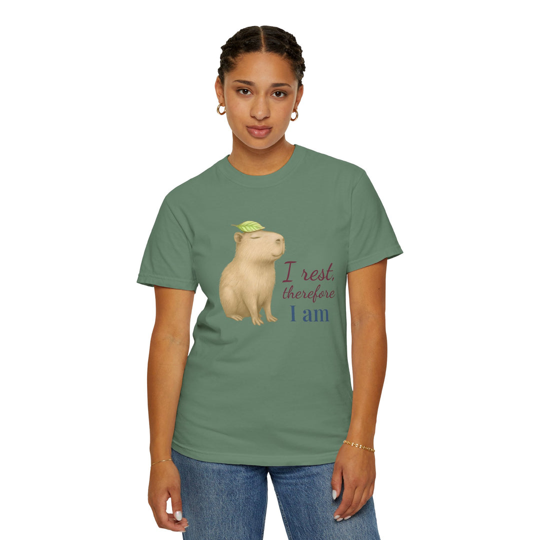 I Rest, Therefore I Am – Capybara | Grounded & Gentle | Sketch Series by Pure Perspective | Eco Friendly Graphic Tee
