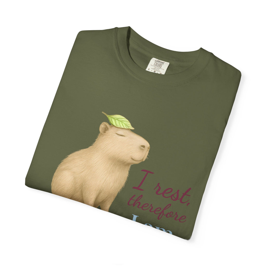 I Rest, Therefore I Am – Capybara | Grounded & Gentle | Sketch Series by Pure Perspective | Eco Friendly Graphic Tee