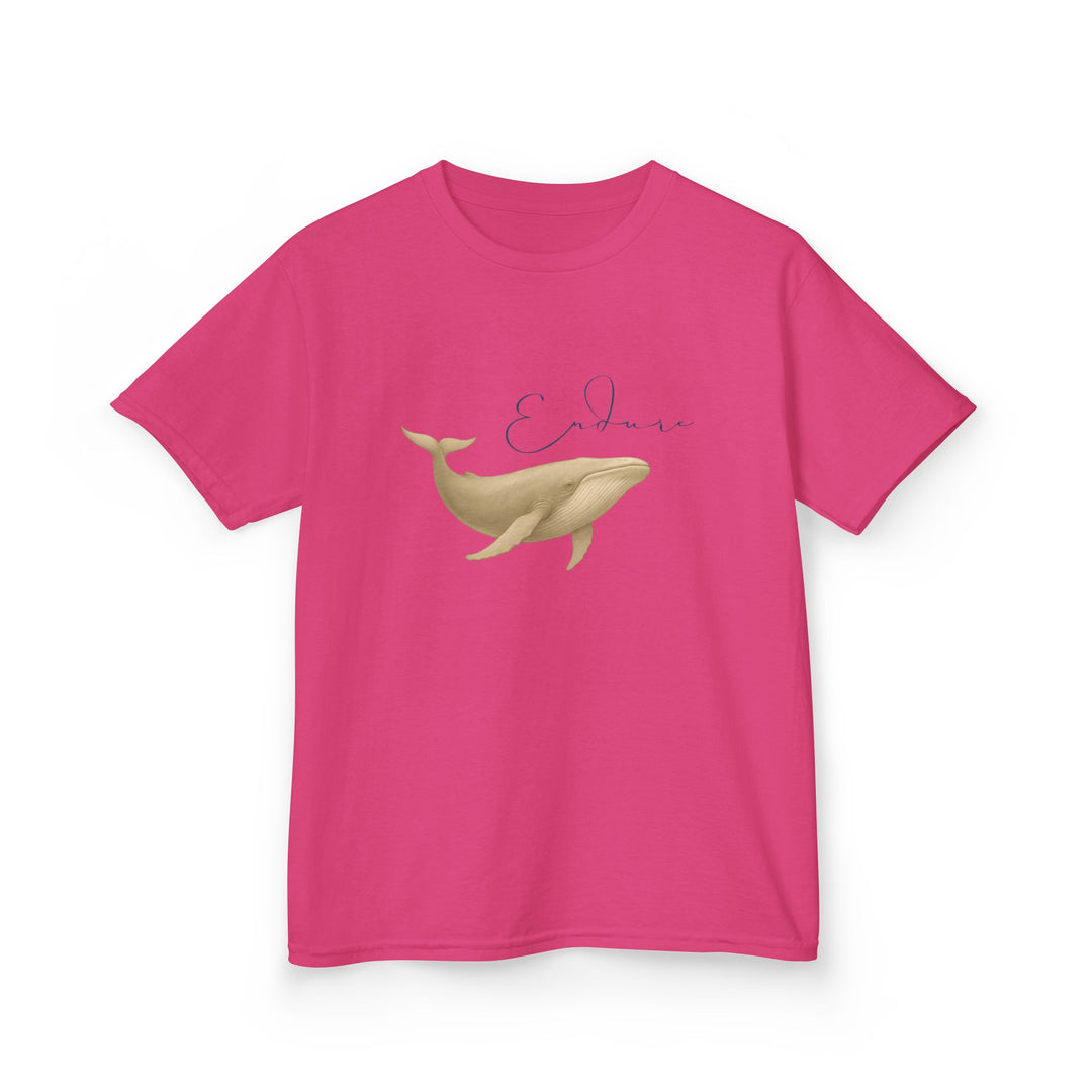 Kids Blue Whale Tee | "Endure" | Sketch Design | Eco-Conscious | Connected & Compassionate
