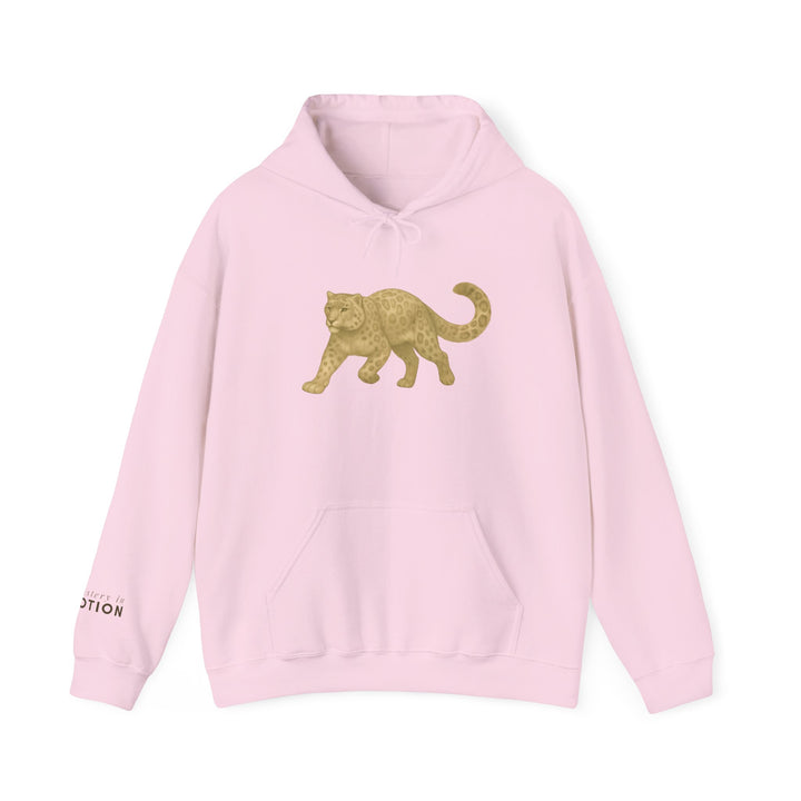 Mastery in Motion – Snow Leopard Edition | Patient & Peaceful Series | Unisex Heavy Blend™ Hooded Sweatshirt | Eco-Friendly Apparel