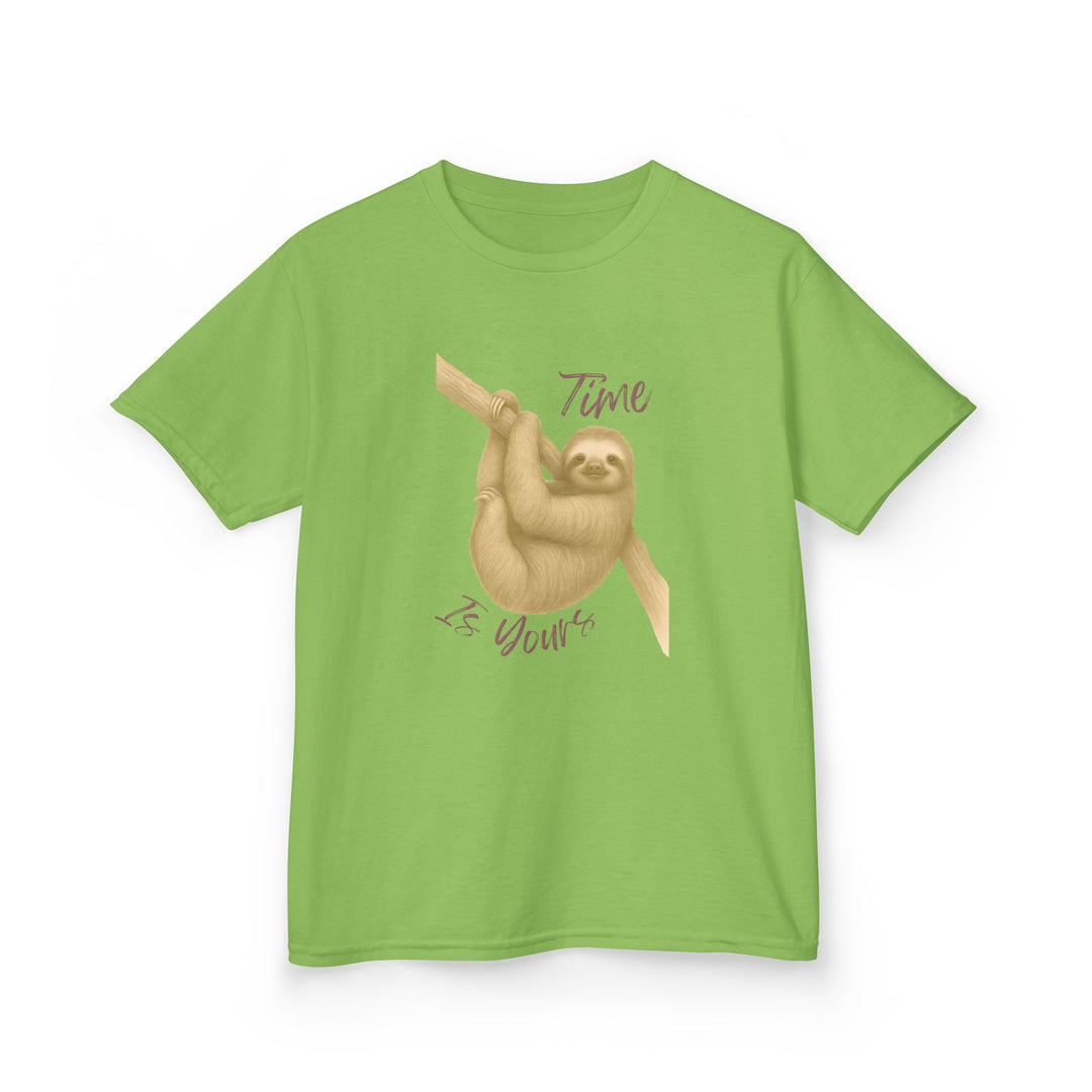 Kids Sloth Tee | "Time is Yours" | Sketch Design | Eco-Conscious | Patient & Peaceful