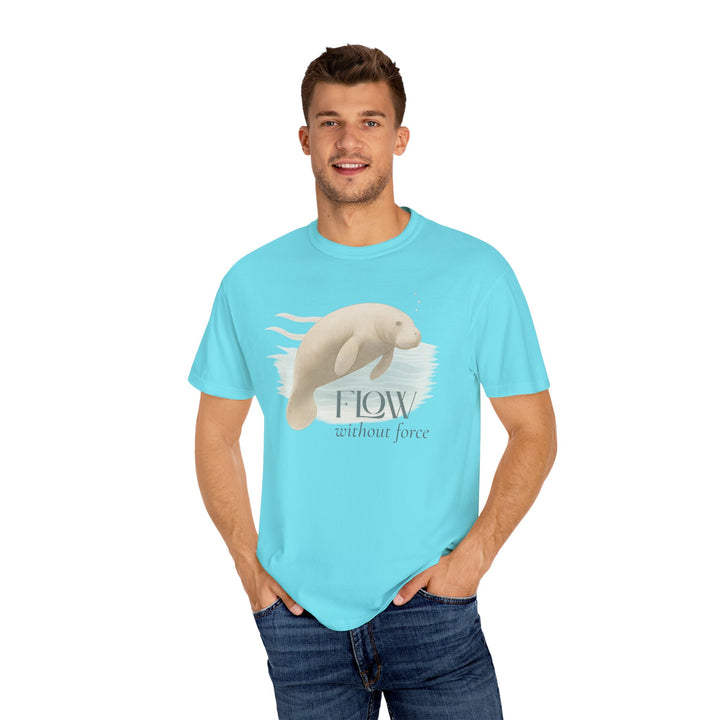 Flow Without Force – Manatee | Calm & Centered | Sketch Series by Pure Perspective | Eco Friendly Graphic Tee