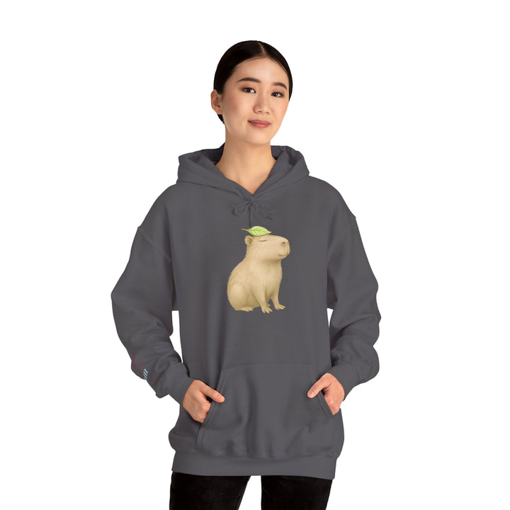 I Rest Therefore I Am – Capybara Edition | Grounded & Gentle Series | Unisex Heavy Blend™ Hooded Sweatshirt | Eco-Friendly Apparel