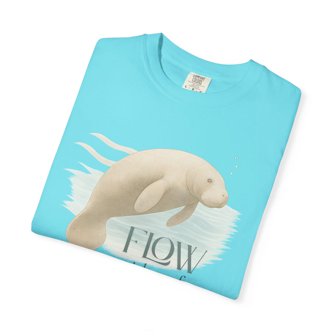 Flow Without Force – Manatee | Calm & Centered | Sketch Series by Pure Perspective | Eco Friendly Graphic Tee