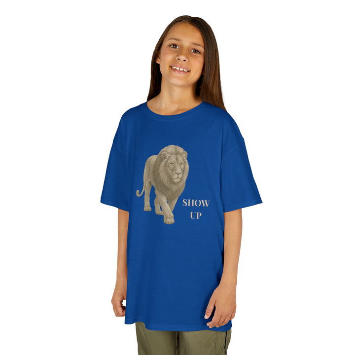 Kids Lion Tee | "Show Up" | Sketch Design | Eco-Conscious | Empowered & Bold