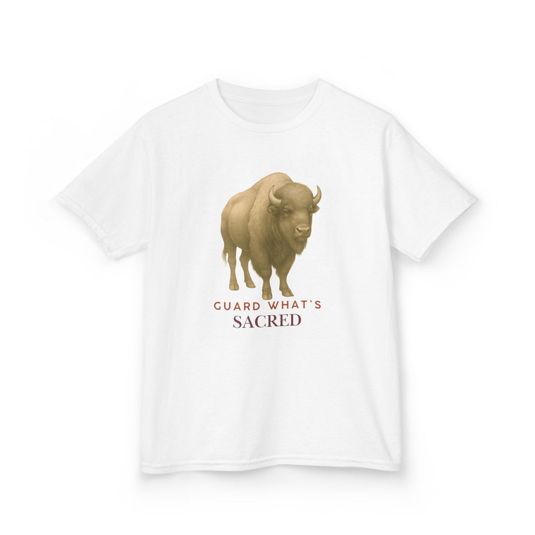 Kids Bison Tee | "Guard What's Sacred" | Sketch Design | Eco-Conscious | Connected & Compassionate