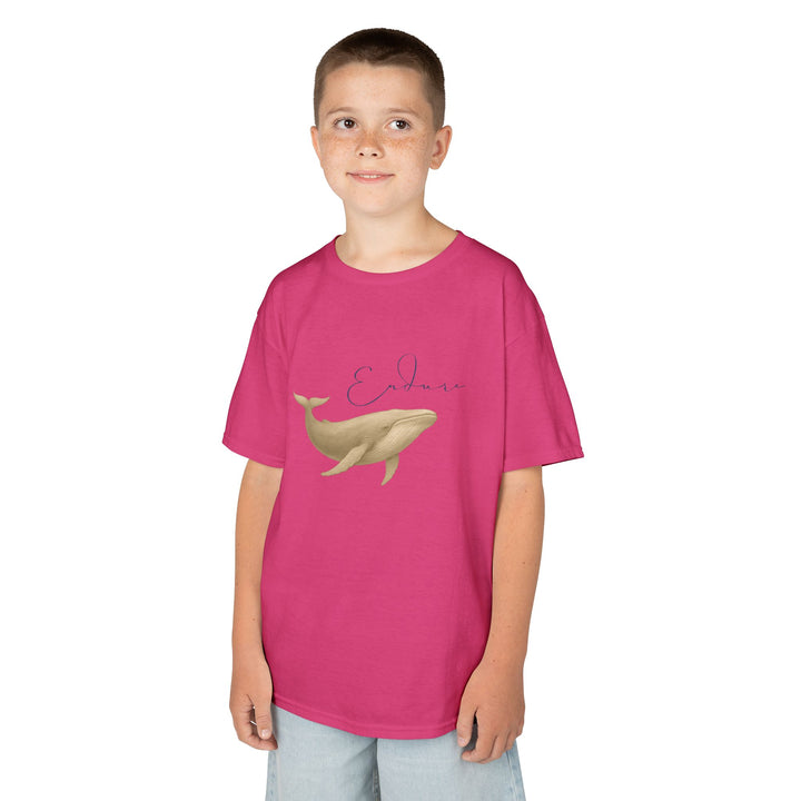 Kids Blue Whale Tee | "Endure" | Sketch Design | Eco-Conscious | Connected & Compassionate