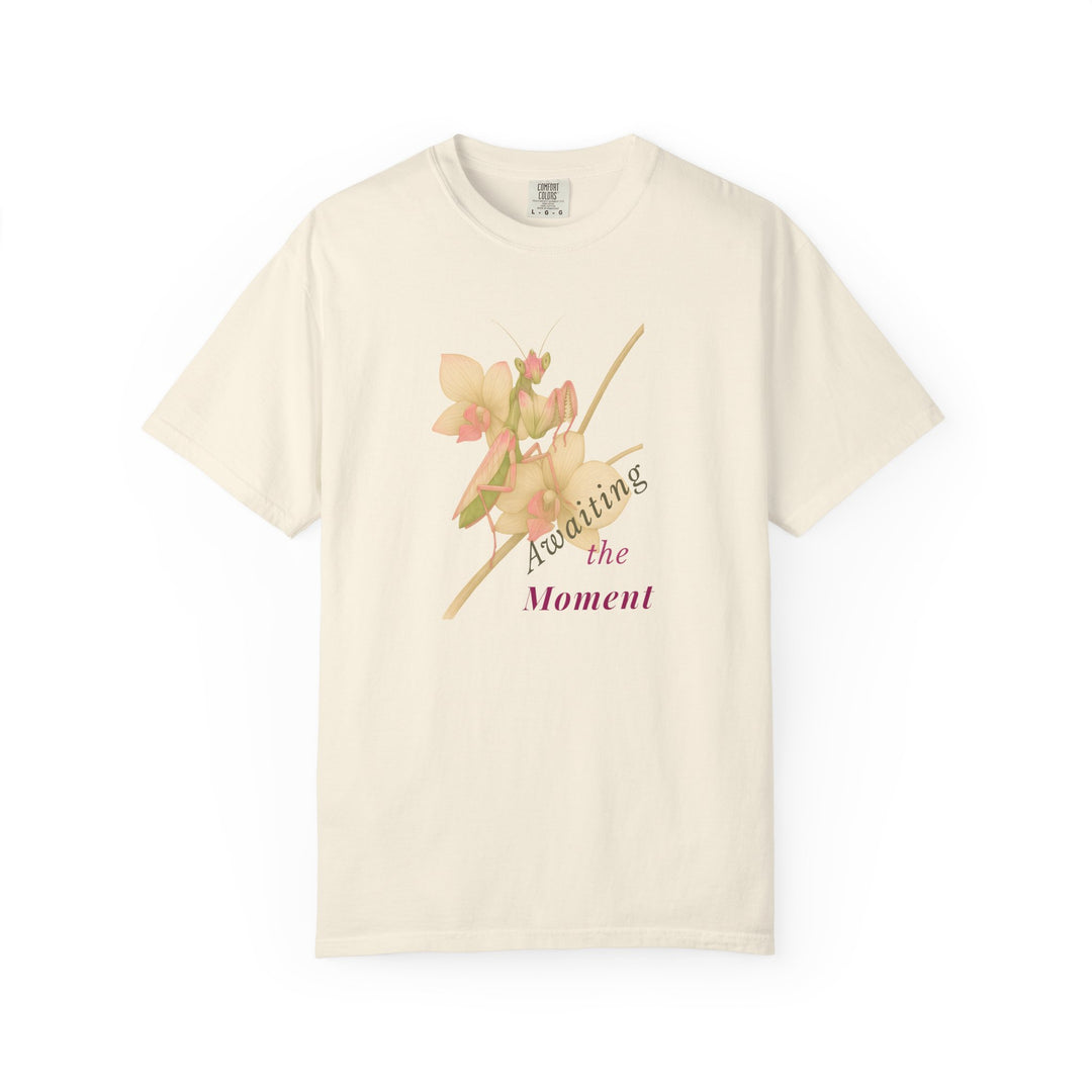 Awaiting the Moment – Orchid Mantis | Reflective & Wise | Sketch Series by Pure Perspective App | Eco Friendly Graphic Tee