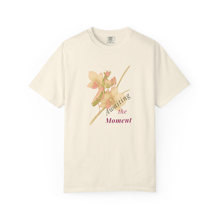 Awaiting the Moment – Orchid Mantis | Reflective & Wise | Sketch Series by Pure Perspective App | Eco Friendly Graphic Tee