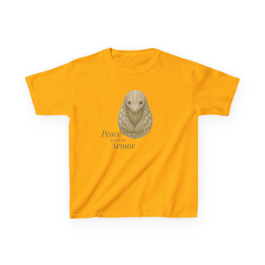 Kids Pangolin Tee | "Peace Needs No Armor" | Sketch Design | Eco-Conscious | Calm & Centered