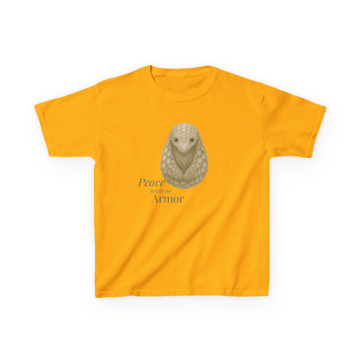 Kids Pangolin Tee | "Peace Needs No Armor" | Sketch Design | Eco-Conscious | Calm & Centered