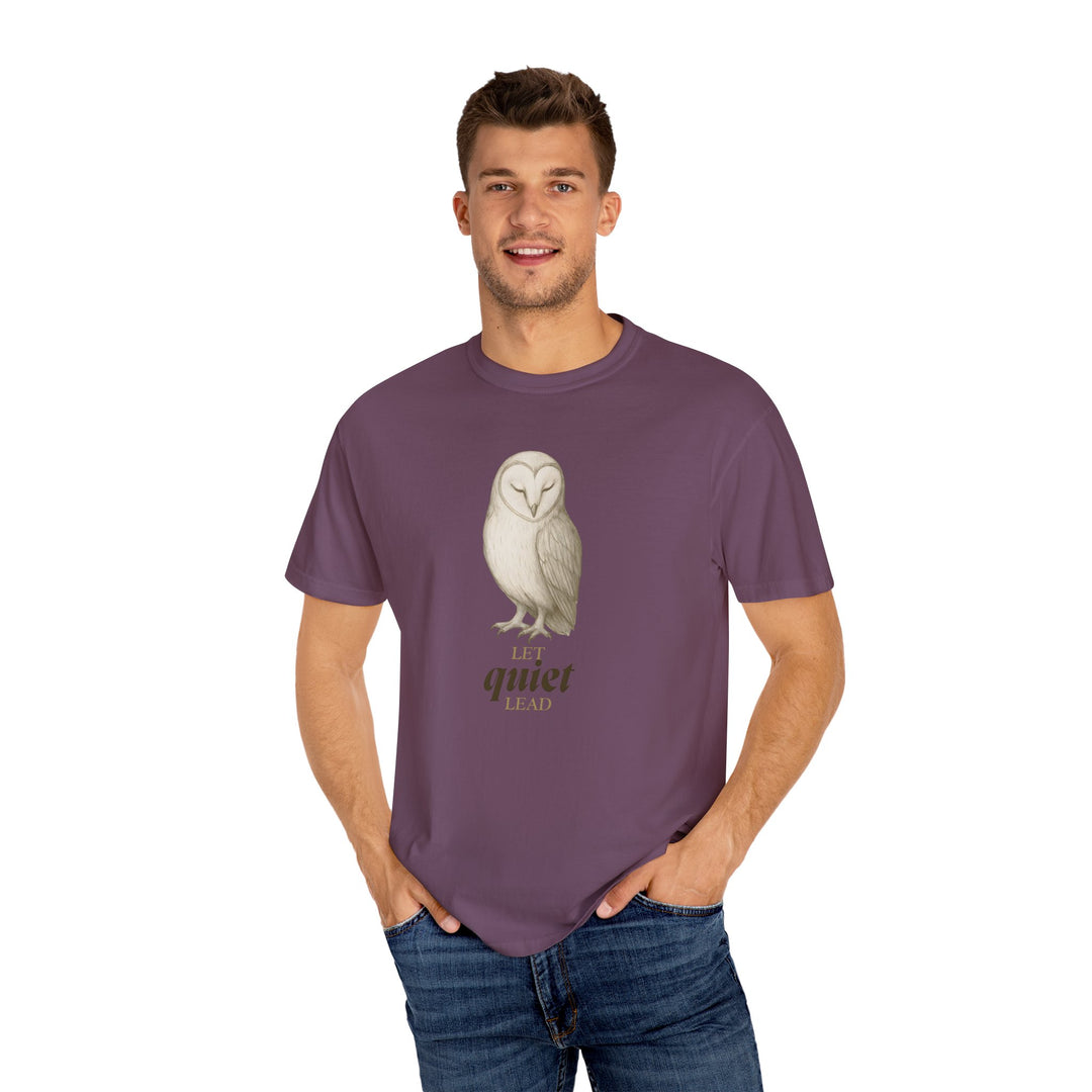 Let Quiet Lead – Owl | Calm & Centered | Sketch Series by Pure Perspective | Eco Friendly Graphic Tee