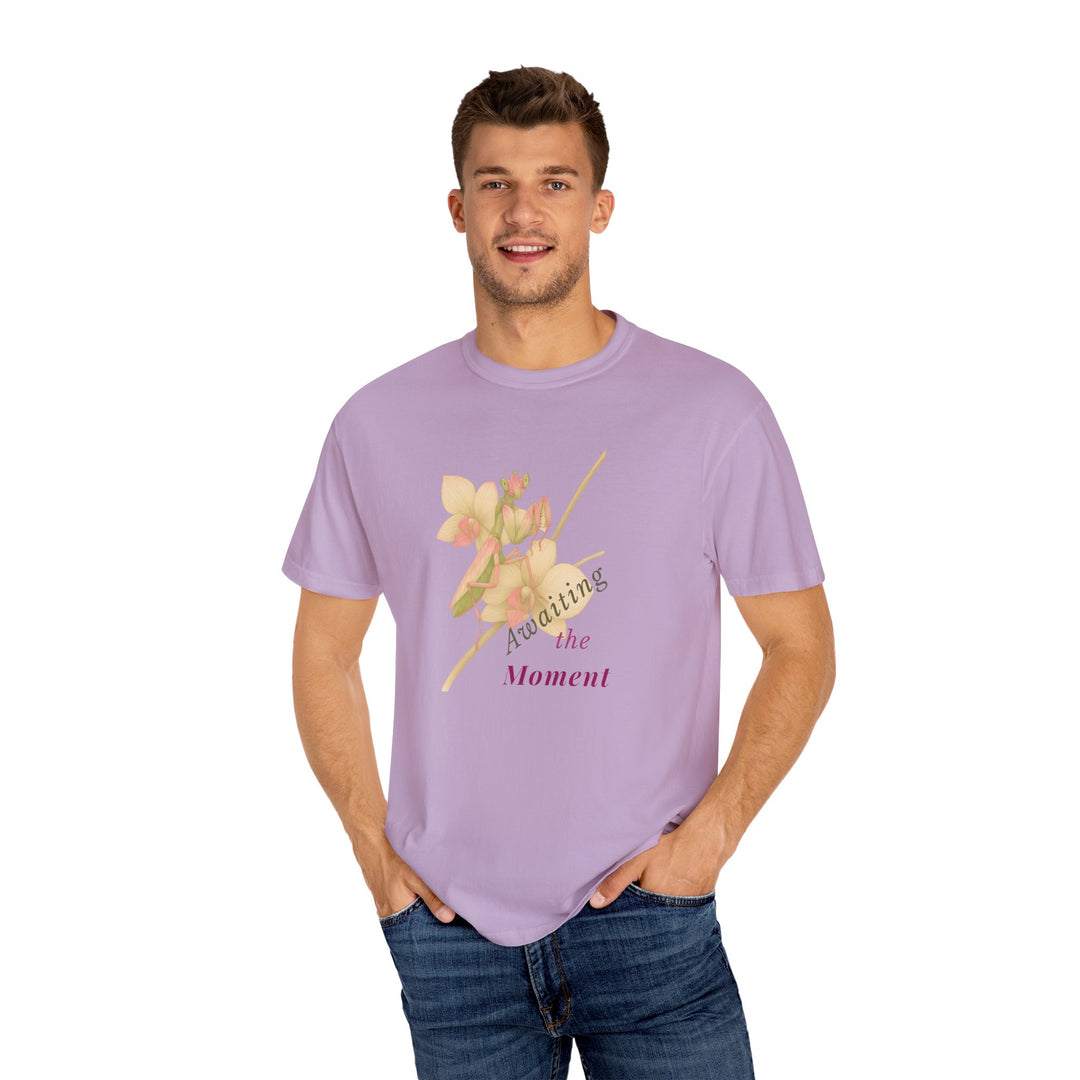 Awaiting the Moment – Orchid Mantis | Reflective & Wise | Sketch Series by Pure Perspective App | Eco Friendly Graphic Tee