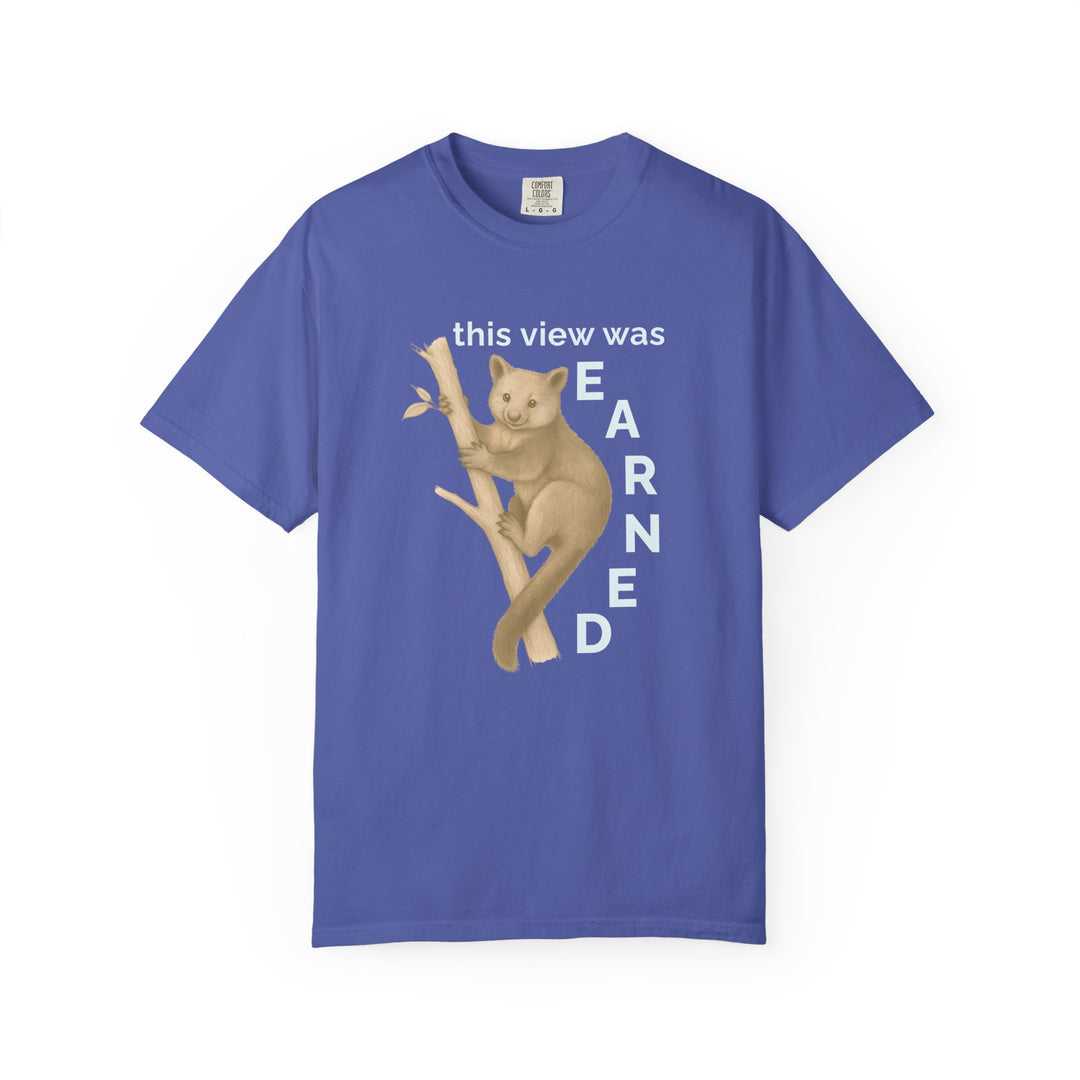 This View Was Earned – Tree Kangaroo | Joyful & Playful | Sketch Series by Pure Perspective | Eco Friendly Graphic Tee