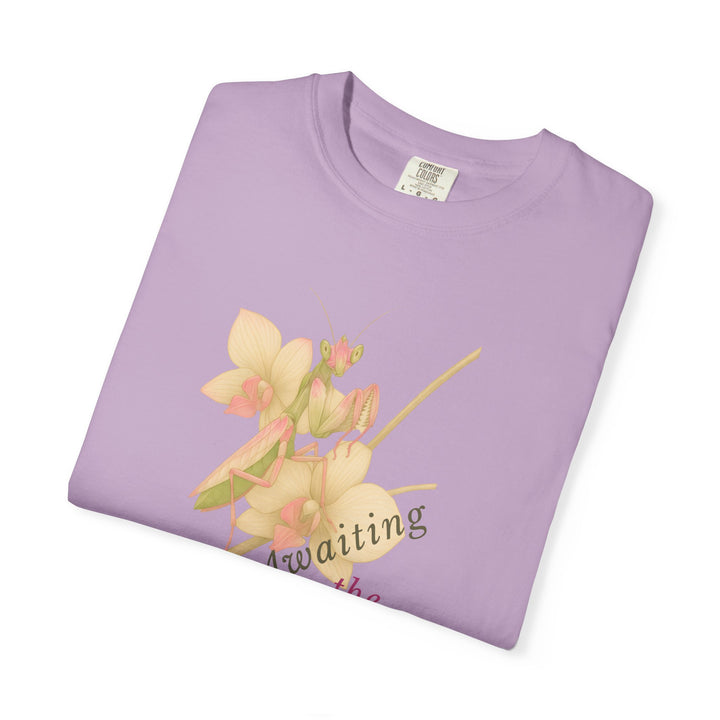 Awaiting the Moment – Orchid Mantis | Reflective & Wise | Sketch Series by Pure Perspective App | Eco Friendly Graphic Tee