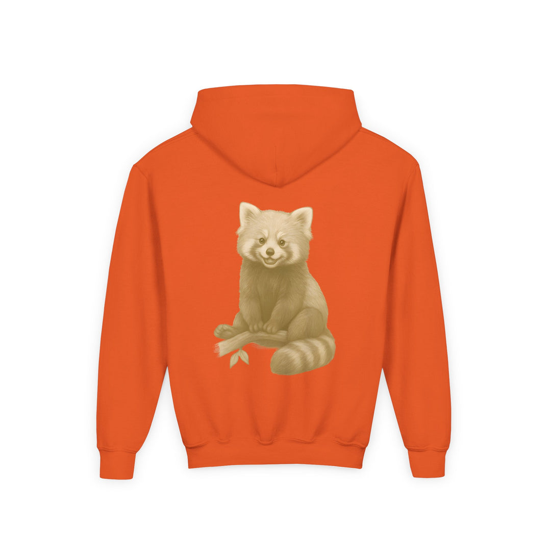 Kids Red Panda "Grin and Go On" Heavy Blend Hoodie | Back Print Design | Joyful & Playful | Inspirational Message