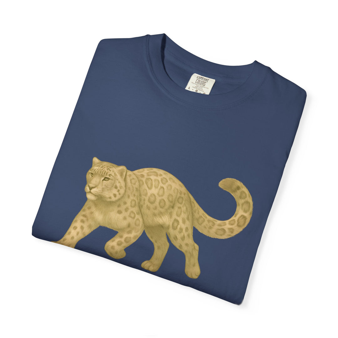 Master In Motion – Snow Leopard | Patience & Peaceful | Sketch Series by Pure Perspective App | Eco Friendly Graphic Tee