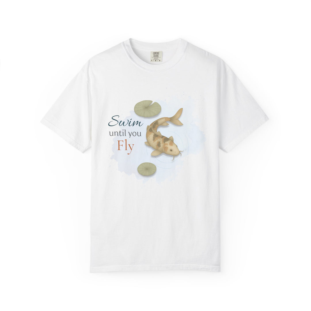 Swim Until You Fly – Koi Fish | Hopeful & Healing | Sketch Series by Pure Perspective App | Eco Friendly Graphic Tee