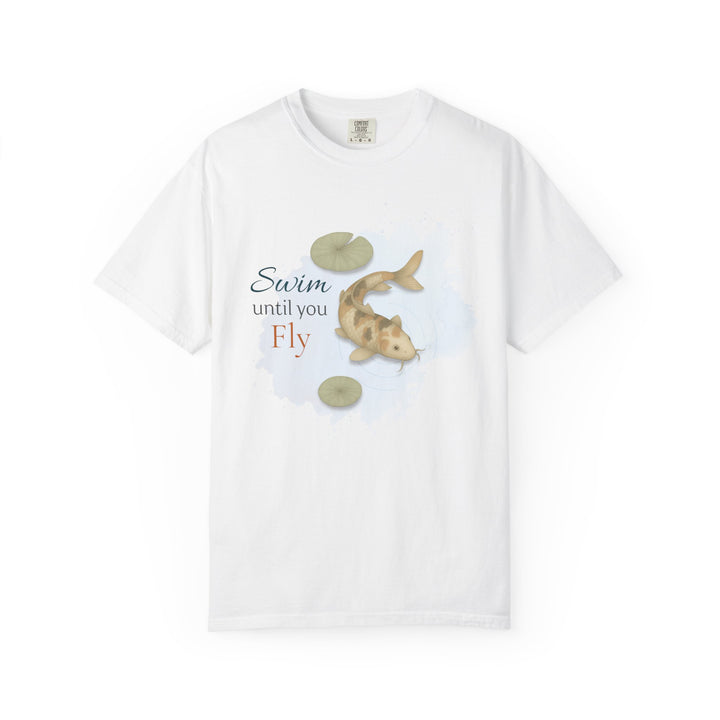 Swim Until You Fly – Koi Fish | Hopeful & Healing | Sketch Series by Pure Perspective App | Eco Friendly Graphic Tee