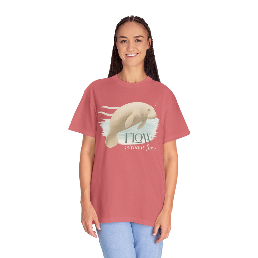 Flow Without Force – Manatee | Calm & Centered | Sketch Series by Pure Perspective | Eco Friendly Graphic Tee