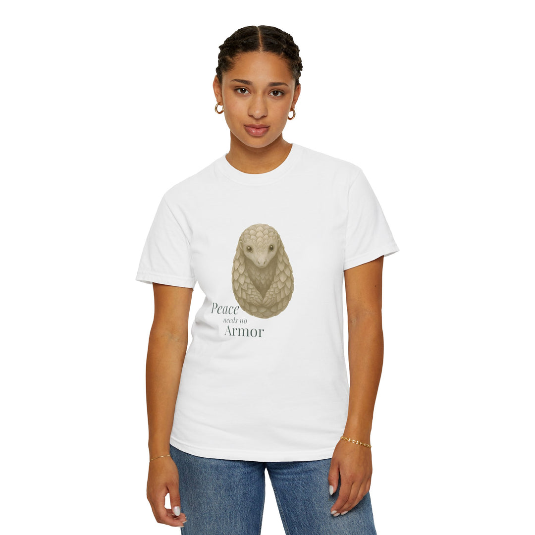 Peace Needs No Armor – Pangolin | Calm & Centered | Sketch Series by Pure Perspective | Eco Friendly Graphic Tee