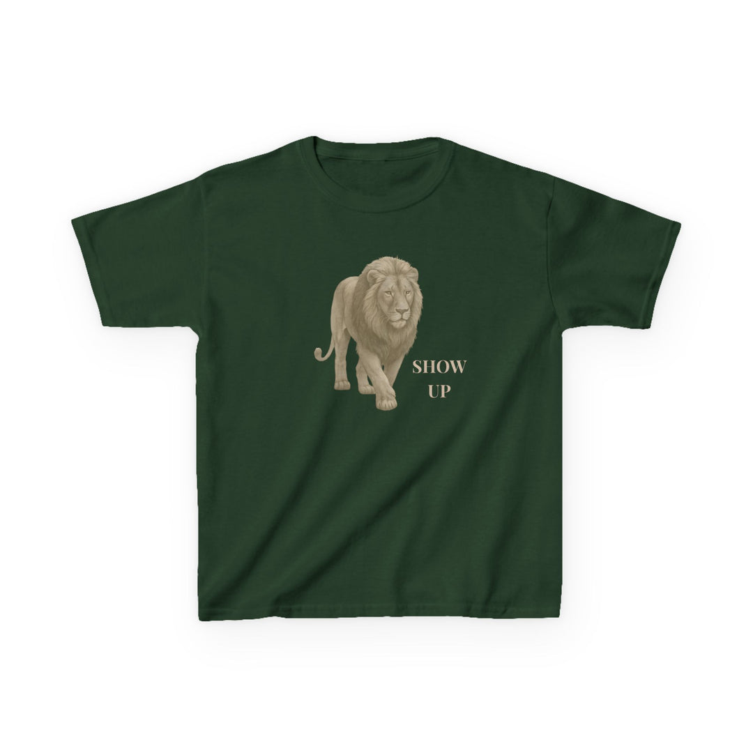 Kids Lion Tee | "Show Up" | Sketch Design | Eco-Conscious | Empowered & Bold