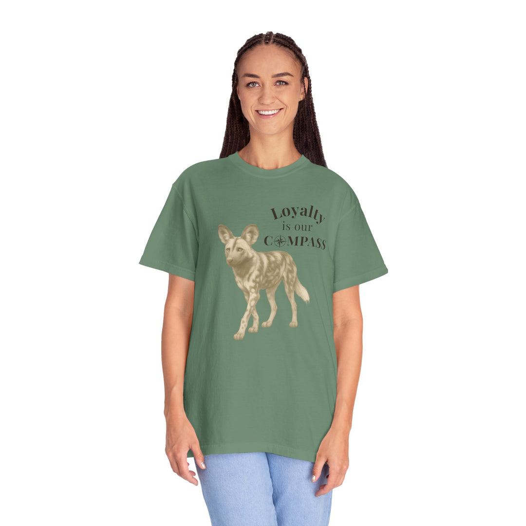Loyalty Is Our Compass – African Wild Dog | Empowered & Bold | Sketch Series by Pure Perspective | Eco Friendly Graphic Tee