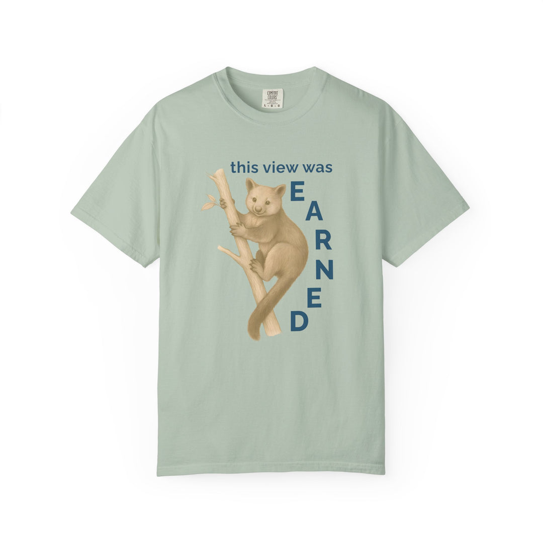 This View Was Earned – Tree Kangaroo | Joyful & Playful | Sketch Series by Pure Perspective | Eco Friendly Graphic Tee