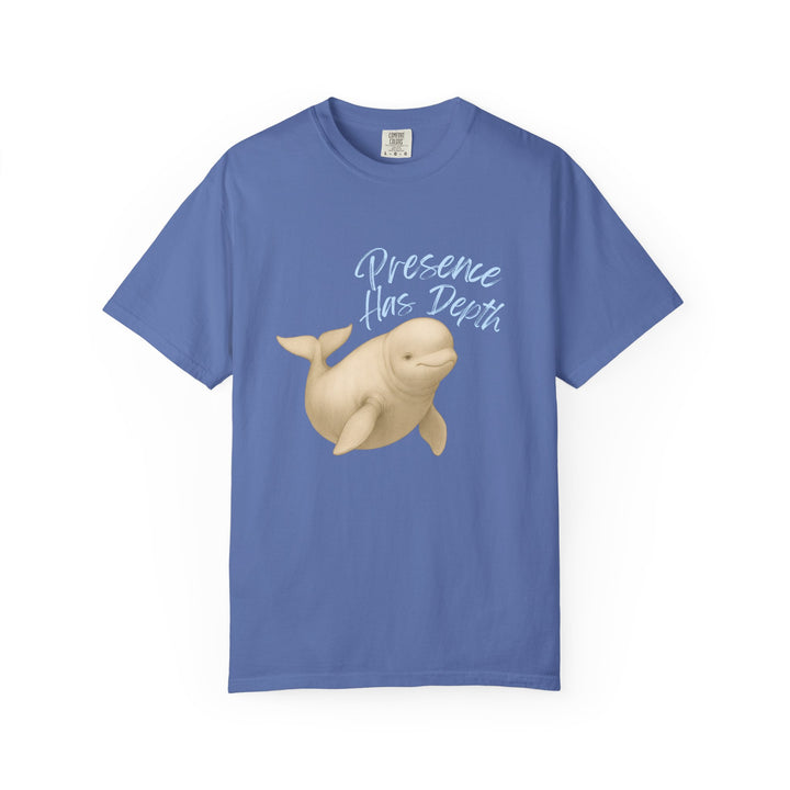 Presence Has Depth – Beluga Whale | Grounded & Gentle | Sketch Series by Pure Perspective | Eco Friendly Graphic Tee