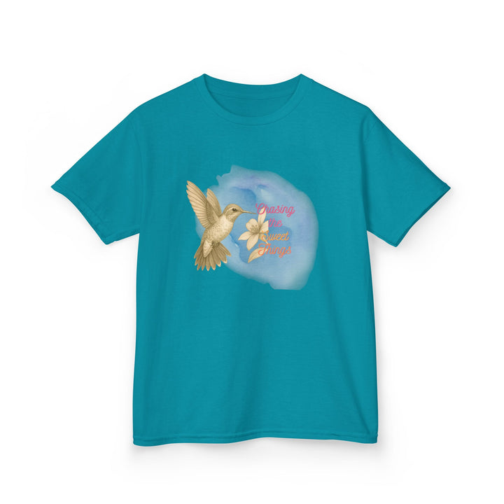 Kids Hummingbird Tee | Chasing the Sweet Things says "Look for Joy" | Sketch Design | Eco-Conscious | Hopeful & Healing