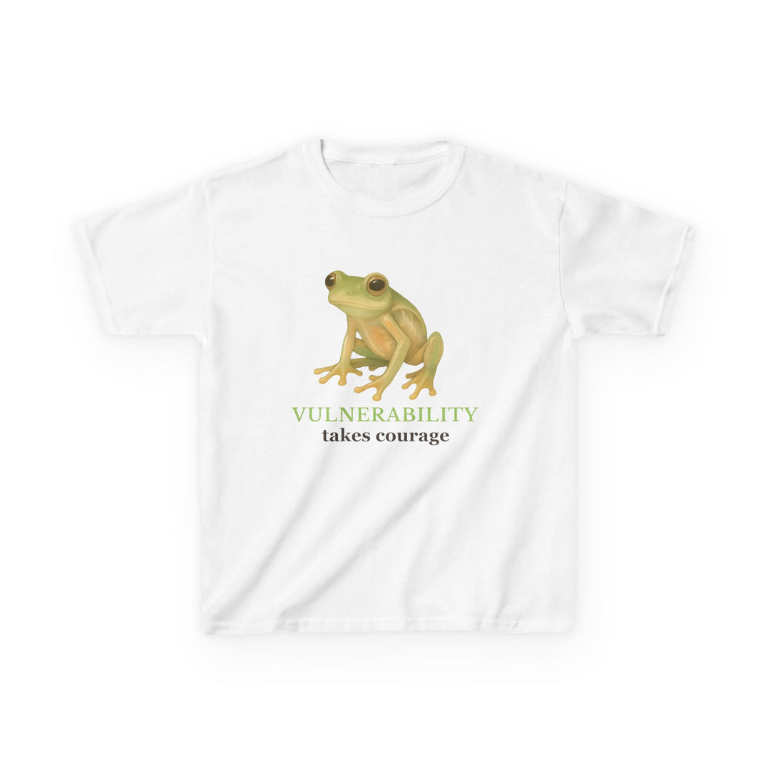 Kids Glass Frog Tee | "Vulnerability Takes Courage" | Sketch Design | Eco-Conscious | Hopeful & Healing