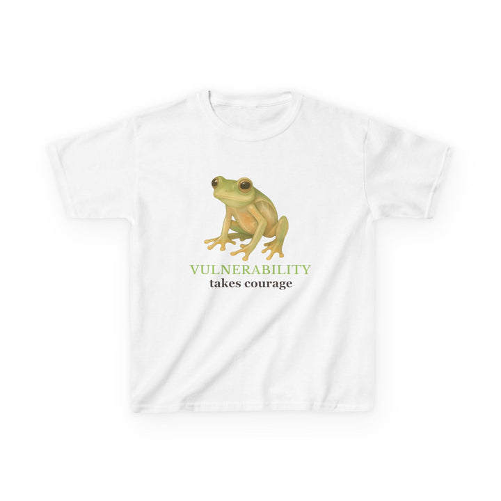 Kids Glass Frog Tee | "Vulnerability Takes Courage" | Sketch Design | Eco-Conscious | Hopeful & Healing