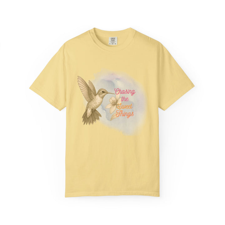 Chasing the Sweet Things – Hummingbird | Hopeful & Healing | Sketch Series by Pure Perspective | Eco Friendly Graphic Tee