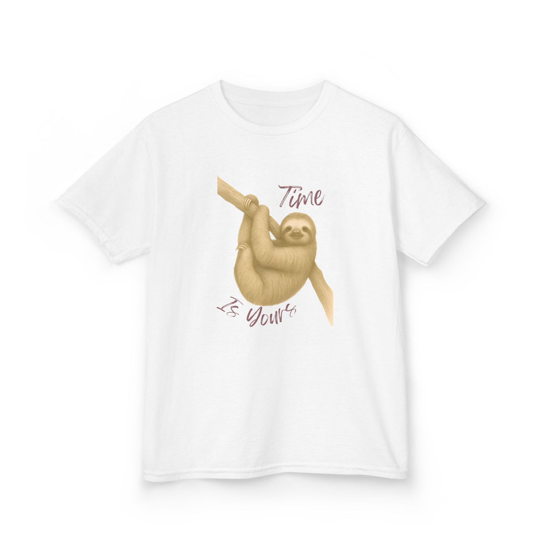 Kids Sloth Tee | "Time is Yours" | Sketch Design | Eco-Conscious | Patient & Peaceful