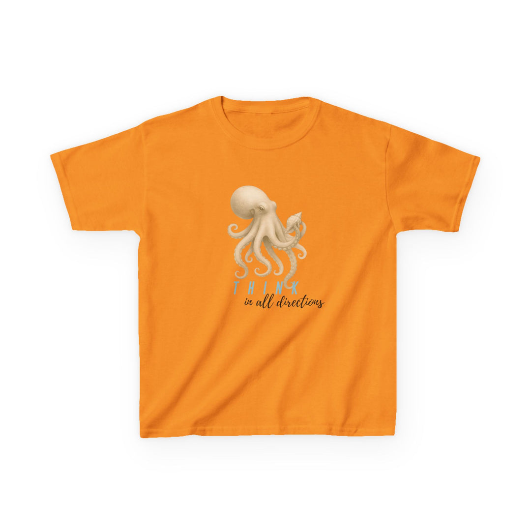 Kids Octopus Tee | "Think in All Directions" | Sketch Design | Eco-Conscious | Reflective & Wise